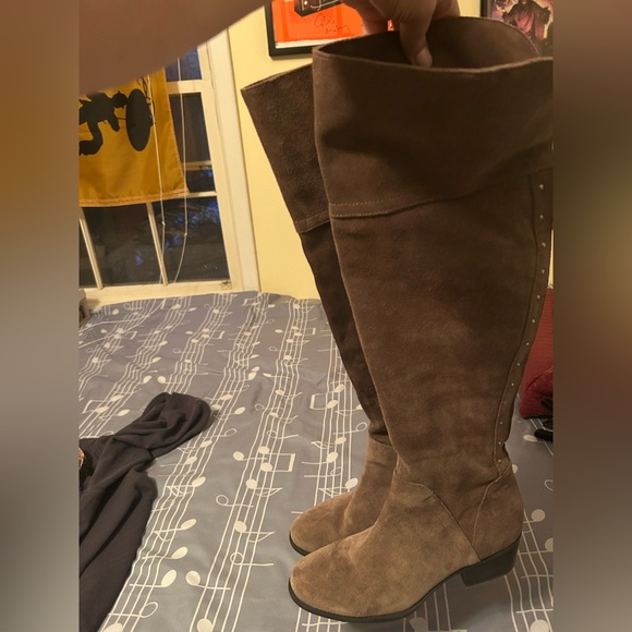 Brown Suede Knee-High Boots - Picture 5 of 6